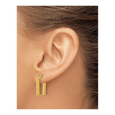14K Yellow Gold 21mm Tube Hoop Earrings – view 3