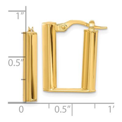 14K Yellow Gold 21mm Tube Hoop Earrings – view 4