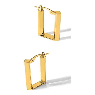 14K Yellow Gold 21mm Tube Hoop Earrings – view 5