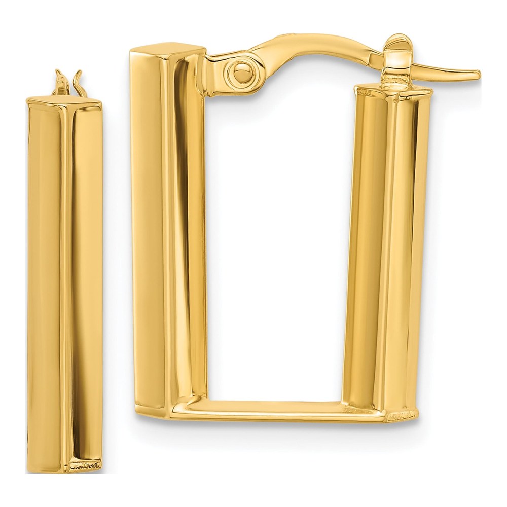 14K Yellow Gold 21mm Tube Hoop Earrings