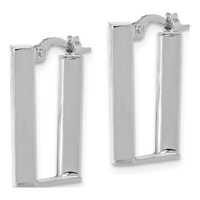 14K White Gold 21mm U-Shape Hoop Earrings – view 2