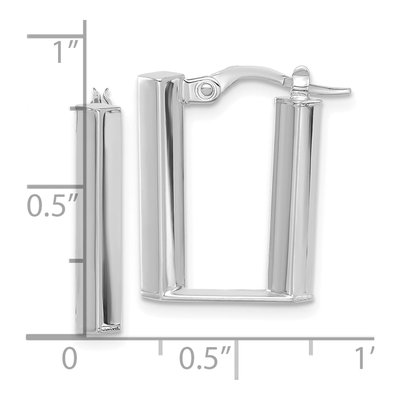 14K White Gold 21mm U-Shape Hoop Earrings – view 4
