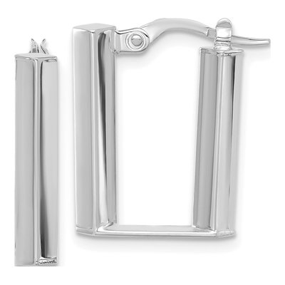 14K White Gold 21mm U-Shape Hoop Earrings