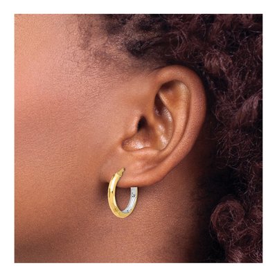 14K Yellow Gold 22mm Hoop Earrings – view 3