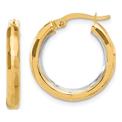 14K Yellow Gold 22mm Hoop Earrings
