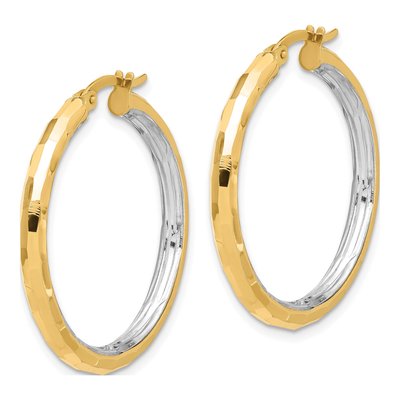 14K Yellow Gold 34mm Hoop Earrings – view 2