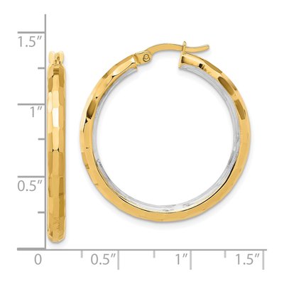 14K Yellow Gold 34mm Hoop Earrings – view 4