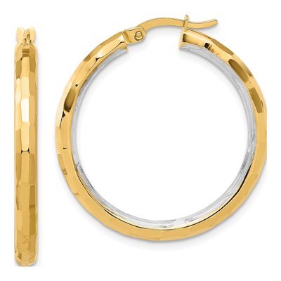 14K Yellow Gold 34mm Hoop Earrings