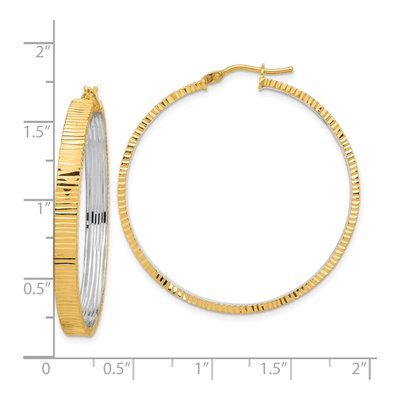 14K Yellow Gold 39mm Diamond-Cut Hoop Earrings – view 4