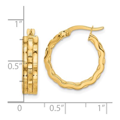 14K Yellow Gold 20mm Hoop Earrings – view 4