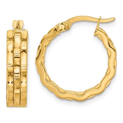 14K Yellow Gold 20mm Hoop Earrings