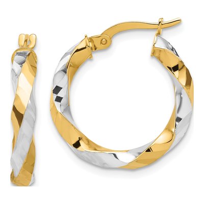 14K Yellow Gold 22mm Hoop Earrings