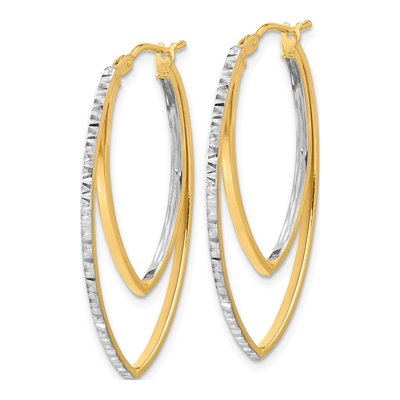 14K Yellow Gold 36mm Diamond-Cut Hoop Earrings – view 2