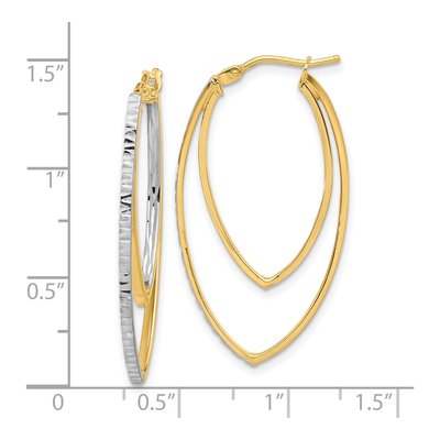 14K Yellow Gold 36mm Diamond-Cut Hoop Earrings – view 4
