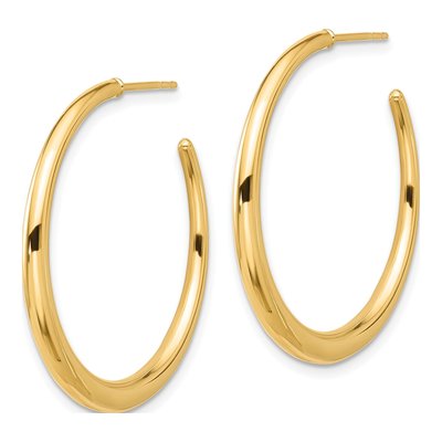 14K Yellow Gold 32mm Hoop Earrings – view 2