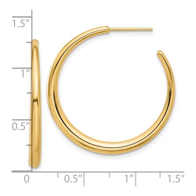 14K Yellow Gold 32mm Hoop Earrings – view 4