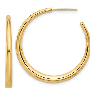 14K Yellow Gold 32mm Hoop Earrings
