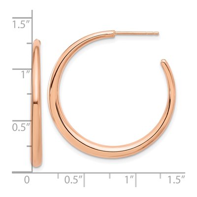 14K Rose Gold 32mm Hoop Earrings – view 4