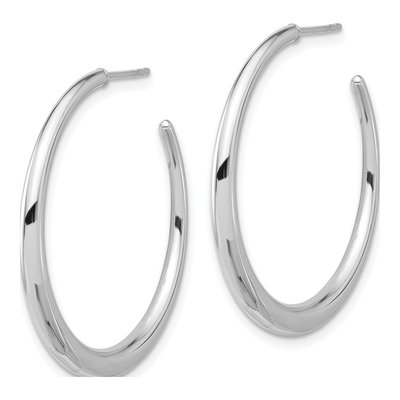 14K White Gold 32mm Hoop Earrings – view 2