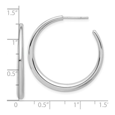 14K White Gold 32mm Hoop Earrings – view 4
