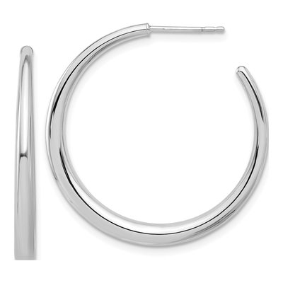 14K White Gold 32mm Hoop Earrings