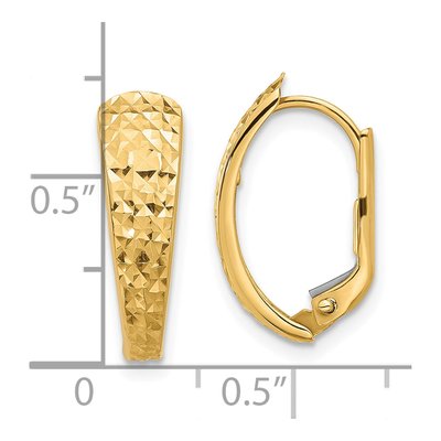 14K Yellow Gold 18mm Diamond-Cut Hoop Earrings – view 4
