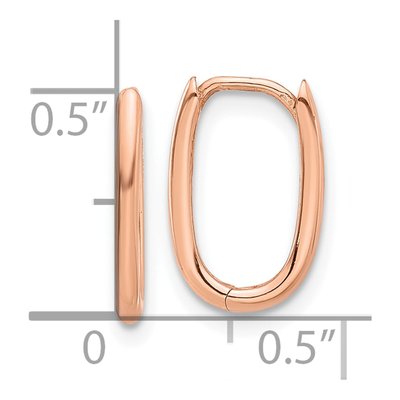 14K Rose Gold Oval Hoop Earrings – view 4