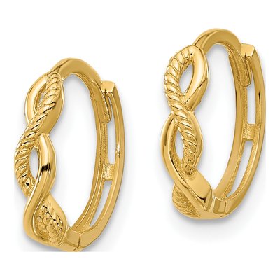 14K Yellow Gold 12mm Braided Hoop Earrings – view 2