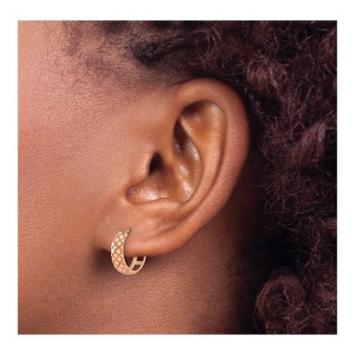 14K Rose Gold 13mm Hoop Earrings – view 3
