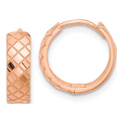 14K Rose Gold 13mm Hoop Earrings