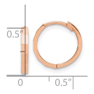 14K Rose Gold 13mm Diamond-Cut Hoop Earrings – view 4