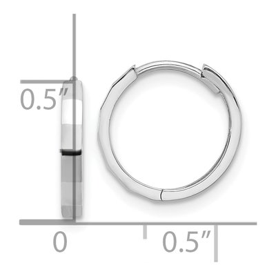 14K White Gold 13mm Diamond-Cut Hoop Earrings – view 4