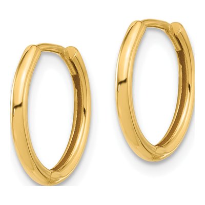 14K Yellow Gold 14mm Hoop Earrings – view 2