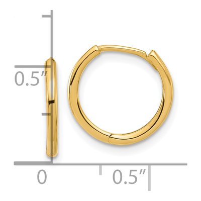 14K Yellow Gold 14mm Hoop Earrings – view 4