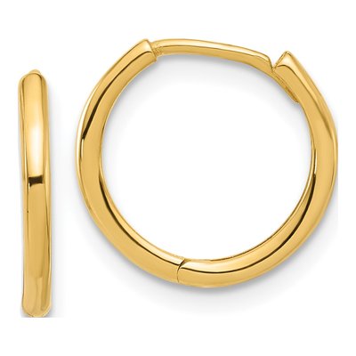 14K Yellow Gold 14mm Hoop Earrings