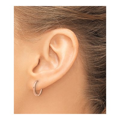 14K Rose Gold 14mm Hoop Earrings – view 3