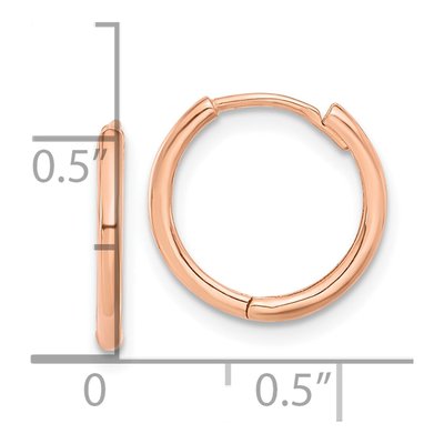 14K Rose Gold 14mm Hoop Earrings – view 4