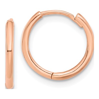 14K Rose Gold 14mm Hoop Earrings