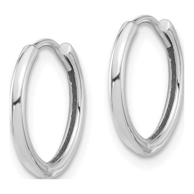 14K White Gold 14mm Hoop Earrings – view 2