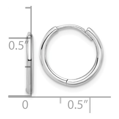 14K White Gold 14mm Hoop Earrings – view 4