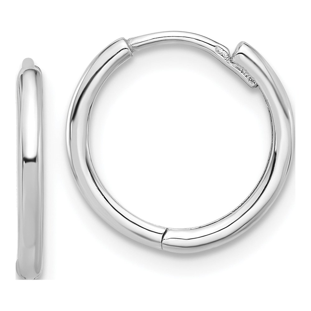 14K White Gold 14mm Hoop Earrings