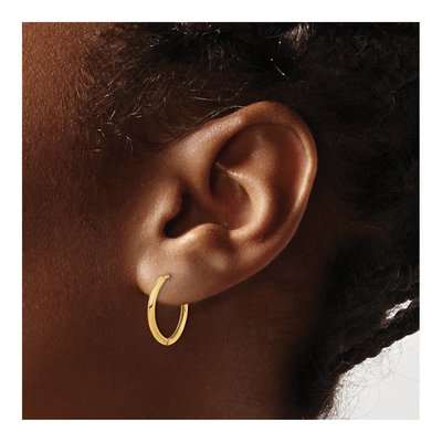 14K Yellow Gold 16mm Hoop Earrings – view 3