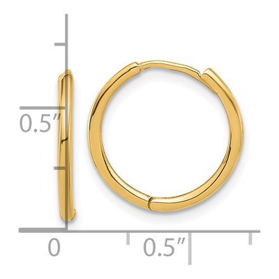 14K Yellow Gold 16mm Hoop Earrings – view 4