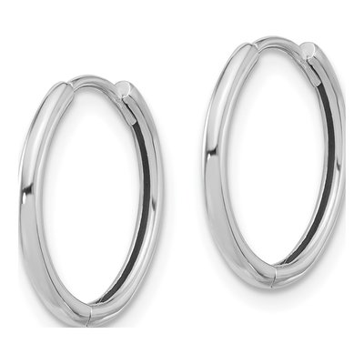 14K White Gold 16mm Hoop Earrings – view 2