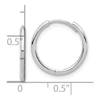 14K White Gold 16mm Hoop Earrings – view 4