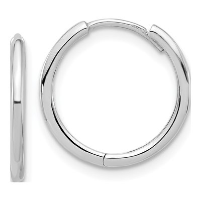 14K White Gold 16mm Hoop Earrings