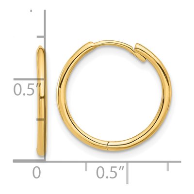 14K Yellow Gold 16mm Hoop Earrings – view 4
