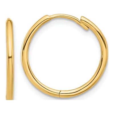 14K Yellow Gold 16mm Hoop Earrings