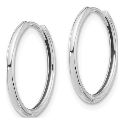 14K White Gold 16mm Hoop Earrings – view 2