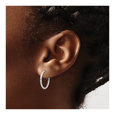 14K White Gold 16mm Hoop Earrings – view 3